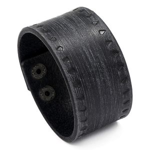 Punk äkta läder charm armband för män bred vintage wrap armband kvinnliga manliga trendiga smycken