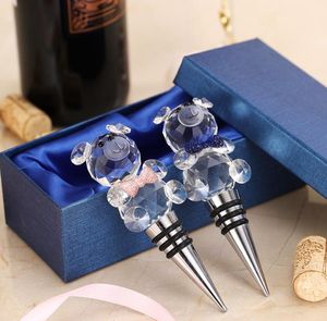 Crystal Bear Wine Bottle Stopper Tools Cork Crystal-Swan Beverage Closures Champagne Wine-Stoppers Wedding Gift Bar Accessories SN2726