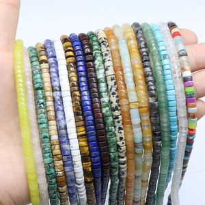 2x4mm Natural Heishi Loose Spacer Agates Jades Gem Stone Beads For Jewelry Making DIY Bracelet Necklace