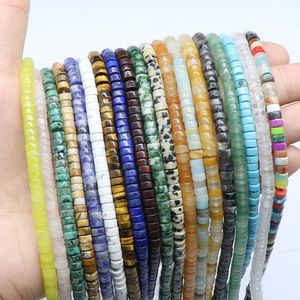 2x4mm Natural Heishi Loose Spacer Agates Jades Gem Stone Beads For Jewelry Making DIY Bracelet Necklace