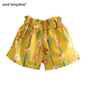 Mudkingdom Bedruckte Shorts Mode Mädchen Freizeitkleidung Kinder Sommer Urlaub Hohe Taille Niedlich Blumen 210615