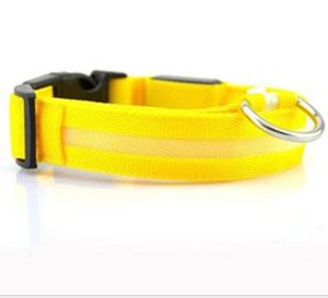 New fashion LED Nylon Dog Collar Dog Cat Harness Flashing Light Up Night Safety Pet Collars multi color XS-XL Size Christmas