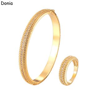 Donia Jewelry luxury bangle European and American fashion classic middle single row diamond copper micro-inlaid zircon bracelet ring set lady designer