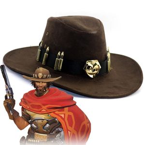 Pirate Props al por mayor-Máscaras de fiesta Disfraz West Cowboy Props Hero Pirate Hat Cosplay Juego Accesorio OW Soldado Jesse McCree Insignia