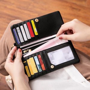 Wallets Retro Long Wallet Large Capacity Ladies Fashion Card Holder Multifunction Coin Purse Pu Leather