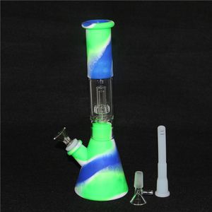 hookahs Silicone oil rig Water Bongs 14mm Joint Glass sets dab pipes ash catcher