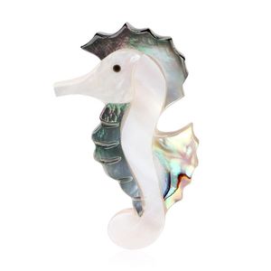 Pins, Brooches Women Vintage Natural Shell Seahorse Multicolor Pendant Dual Use Charm Jewelry Gift