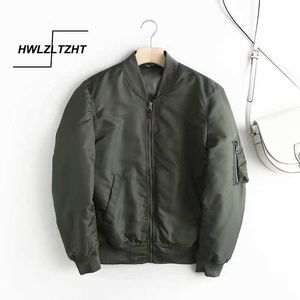 HWLZLTZHT Vinter Kvinnor Baseball Jackor Casual Basic Coat Zipper Loose Bomber Jacka Kvinna Outwear Toppar Chaqueta Mujer 210923