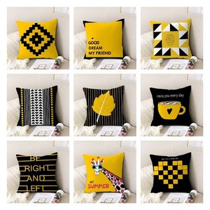 Super soft Yellow series Pillow Case Cushion cover Printed sofa car pillow cover household goods Home Textiles T2I51896