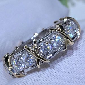 Charm 10k Gold 4mm Lab Diamond Ring 925 Sterling Silver Jewelry Fidanzamento fedi nuziali per donna Uomo Accessorio per feste regalo
