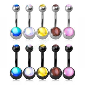 Reflexivo Discolor Bell Bell Boton Rangling Umbigo Piercing Bar Ombligo Party Stud Stud Barra para Mulher Sexy Body Jóias