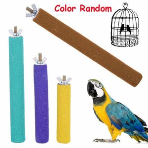 Другие птицы поставляют цвет случайные домашние клетки Желечить игрушки Parrot Perches Stand Station Platform для укусов продуктов для попугаев