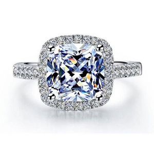 Cluster ringar enkla kvinnors kristall 925 sterling silver ring bröllop förlovning smycken utsökta från swarovskis anilos gåva