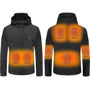 Men Outdoor Winter Electric Heating Jacket USB Charge Heated Jackets Intelligent Heat Skiing Hiking Clothes 211214