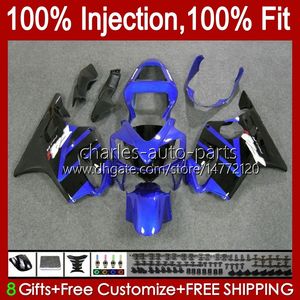 OEM BODY FÖR HONDA CBR600F4I F4 I CBR600FS 01-03 Bodywork A6NO.100 CBR 600F4I 600 F4I FS CC 2001 2002 2003 CBR600 F4I 600CC 01 02 03 Injektionsform Fairing Blue Black