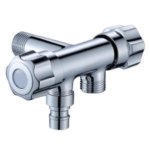Wholesale valve two for sale - Group buy Kitchen Faucets Way Triangular Valves One Into Two Out Double Water Angle Multi function For Home SDF SHIP