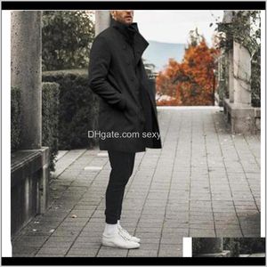 Wool Blends Outerwear Coats Clothing Apparel Drop Delivery Autumn Winter Men Coat Man Warm Business Overcoat Stylish Woolen Jacket Streetwear