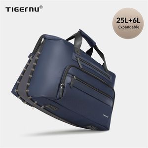 Tigernu stor kapacitet expanderbar 6l vattentäta män resväskor koncis handväska duffel bagage väska man axel 211118