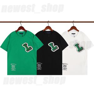 2022 Summer Paris Mens T-shirts Designer Tee Flocking Letter Tshirt T Shirt Classic Fashion Green Womens Short Sleeve Casual Cotton T-Shirt Tops