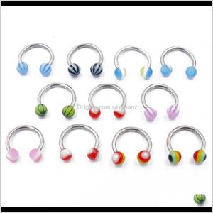Rings Studs Fashion Streamer Plate Ring Personality Round Titanium Steel Nose Nail Body Puncture Nrgo4 Npyfs
