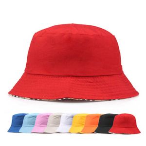 Fiskare Bucket Mössor Fritid Travel Solid Färg Mode Män Kvinnor Flat Top Wide Brim Summer Cap för utomhus sport Visor