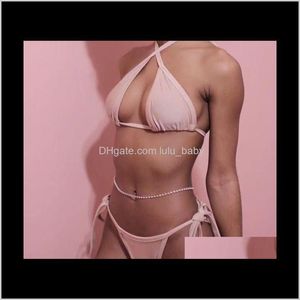 Łańcuchy brzucha Dostawa 2021 Europejska Amerykańska Biżuteria Wiosna i Lato Sexy Body Bikini Rhinestone Waist Chain Ogwu4