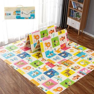 Fällbar Crawling Carpet Kids Game Aktivitet Rug Folding Blanket Pedagogiska Leksaker Baby Play Mat Vattentät Xpe Mjukt Golv Playmat 210724