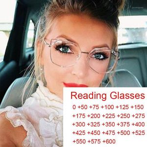Clear Cat Eye Reading Glasses Unique Brand Designer Women's Spectacle Frames Magnifying Anti Blue Light Computer Fashion
