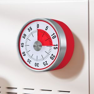 Baldr 8 cm Mini-Mechanik-Countdown-Küchentimer aus Edelstahl, runde Form, Kochzeit, Alarm, magnetische Timer-Erinnerung, DH2078