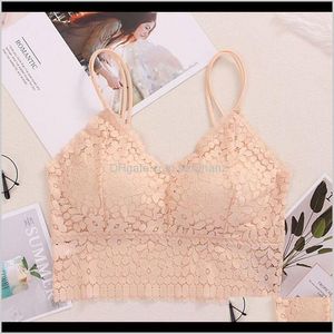 Womens Apparel Drop Delivery 2021 Women Push Up Sexy Lingerie Lace Bralette Plus Size Wireless Padded Bra Underwear Unadjustable Bras Vad0D