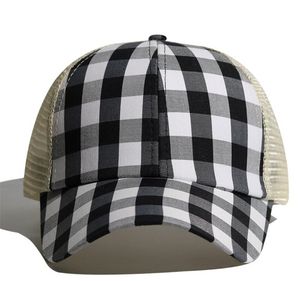 포니 테일 모자 다양 한 색상 씻어 메쉬 다시 레오파드 해바라기 격자 무늬 카모 중공 지저분한 롤빵 야구 모자 트럭 모자