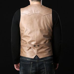 Super Offer Read Description Asian Size Quality Vest Men s Sheep Leather Mens Skin Vests