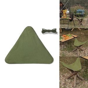 Outdoor-Pads Tragbare dreieckige Nylon-Leinen-Hocker-Sitz, klappbar, wasserdicht für Camping, Angeln, Wandern