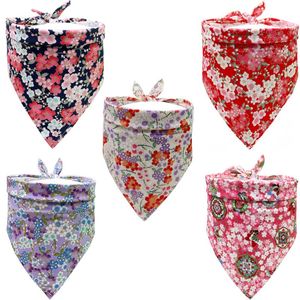 Mode hund blommig bibs huvud halsduk blomma tryck hundar bandana neckerchief husdjur tillbehör för medelstora hund hund