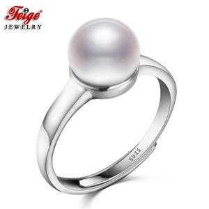 Selling 925 Sterling Silver White Natural Freshwater Pearl Rings for Women Accessories Fashion Gifts Jewelry FEIGE 211217