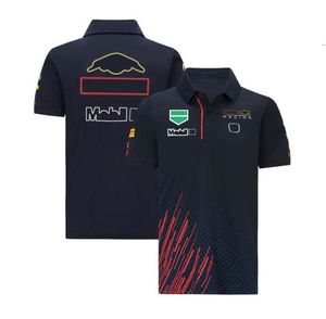 F1 Team Racing Terno Oficial do mesmo estilo Masculino de manga curta polo camisa de polo Verstappen macacão personalizado