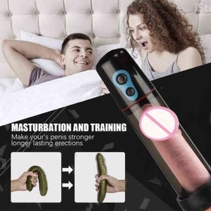 Automatic Penis Pump Extender Enlargement Penis Trainer Male Masturbator Vacuum Dick Extender Sex Toy For Men Adult Sexy Product 211126