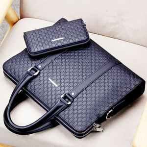 New Fashion Mens Business Briefcase Shoulder Bag Double Layers Laptop Bag Large Capacity Male Handbag Travel Bag for Man