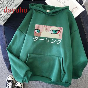 Sevgilim franxx Hoodie Anime Harajuku Sıfır İki Güzel Kız Baskı Unisex Streetwear Hip Hop Sıcak Kapüşonlu Kazak Manga H0909