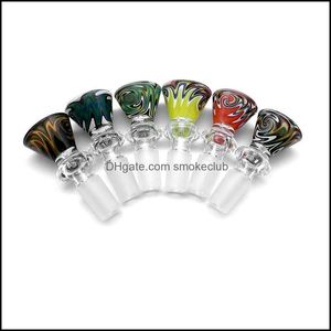 Other Aessories Household Sundries Home & Gardenwholesale 14Mm 18Mm Male Wig Wag Bowls High Quality Color Smoking Bowl Piece For Tobao Glass