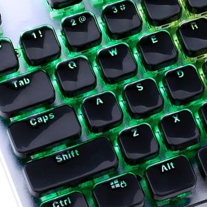 Low-Profile-Tastenkappen-Set Cherry MX, mechanische Tastatur mit Hintergrundbeleuchtung, Kristallkanten-Design, mit Schlüsselabzieher-Entfernungswerkzeug