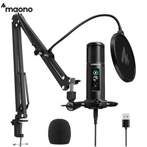 MAONO PM422 Microfono USB Zero Latency Monitoring 192KHZ/24BIT Microfono a Condensatore Cardioide Professionale con Pulsante Touch Mute