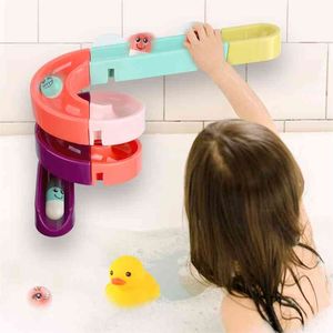 12pcs Baby Bath Toys Suction Cup Track Water Games Kids Play Slide room Shower Kit Gifts 210712