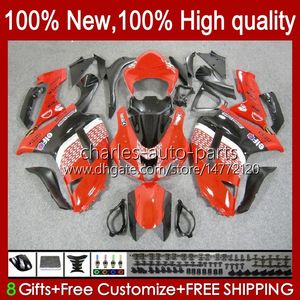 Carene moto per KAWASAKI NINJA ZX600C ZX-600 ZX 6R 600CC 6 R ZX636 07-08 Carrozzeria 10No.33 rosso fabbrica ZX-636 600 CC ZX6R 07 08 ZX600 ZX 636 ZX-6R 2007 2008 Kit carrozzeria