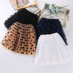 Baby Girl Dress Flocking Polka-Dot Skirts Net Gauze Medium Long Bouffant Dresses Children Princess Skirt Kids Clothing YL543