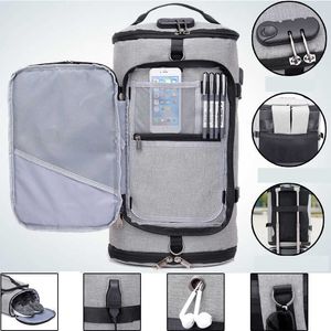 USB Anti-Theft Gym Plecak Torby Fitness Gymtas Torba Dla Mężczyzn Trening Sport Tas Travel Sac De Sport Outdoor Laptop Worki Xa684mwa Y0721