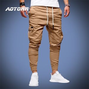 Vårens lastbyxor Casual Sports Sweatpants Drawstring Män Märke Långt byxor Armé Joggers Byxor Pantalon Homme 2020 Ny X0615