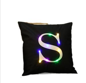 45 * 45m LED Luz de Almofada Cobertura LED Alfabeto Inglês Alfabeto Caso LED letter Pillowcase Cintura de carro Pillowslip