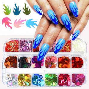 Nail Art Kits Glitter Holografiska Sequins Skivor Klistermärke Sparkly DIY Manicure Kit Building för Nails Extensions Decor