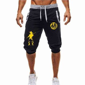 Hot-Selling Lato Nowy Mężczyzna Szorty Dorywcze Spodenki Moda Goku Wydruku Spodnie dresowe Fitness Krótki Jogger M-3XL H1210